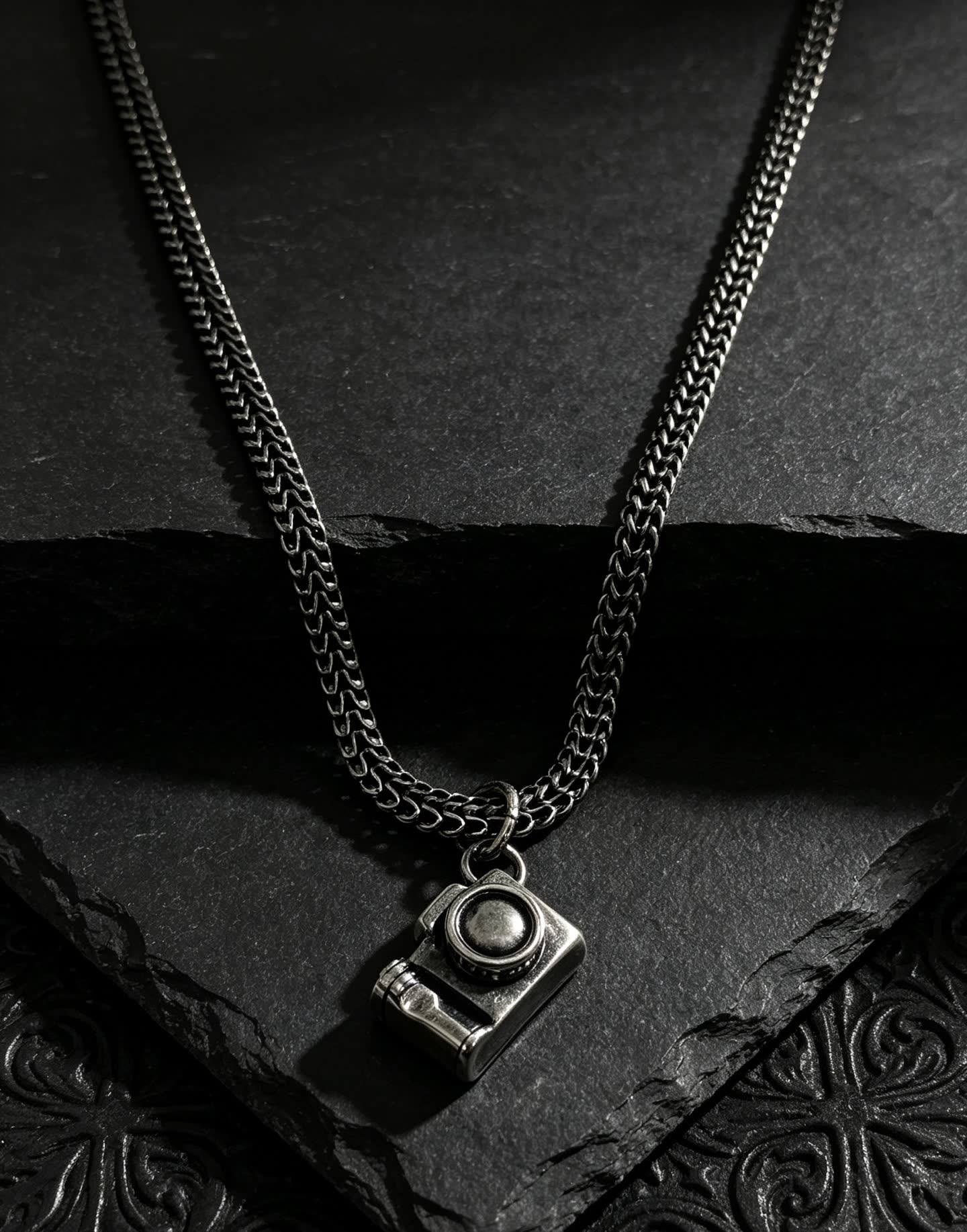 Chrome Hearts Silver Camera Pendant Necklace